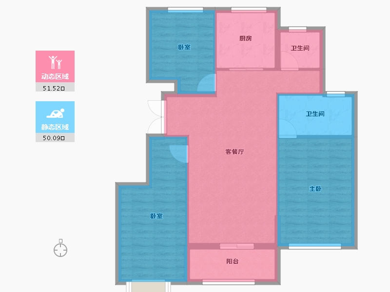 江苏省-徐州市-田昌文澜院-92.00-户型库-动静分区