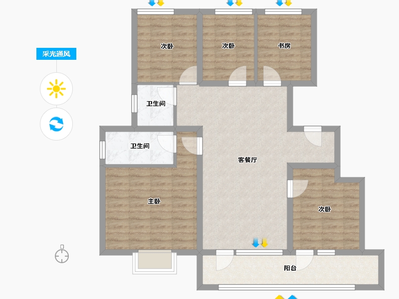 河北省-邢台市-遇建当代上品-100.63-户型库-采光通风