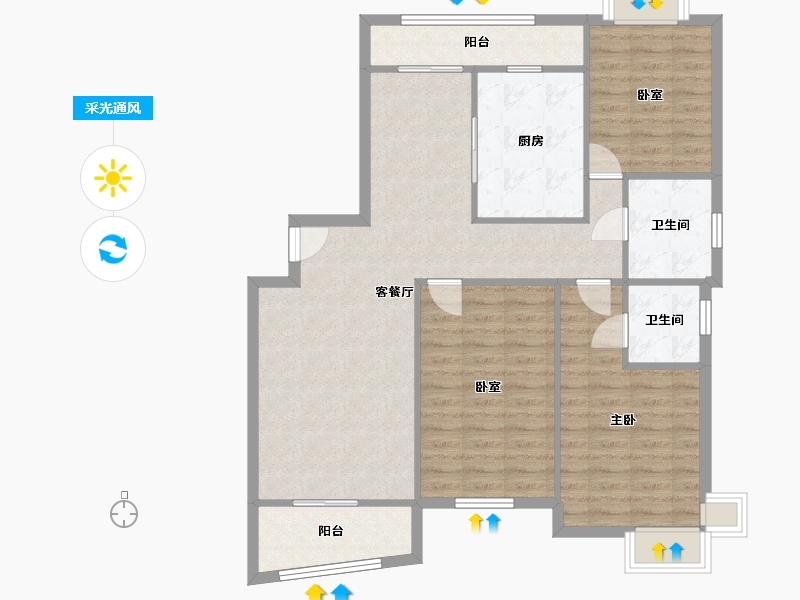 上海-上海市-明泉锦绣江南-耕读园-112.00-户型库-采光通风