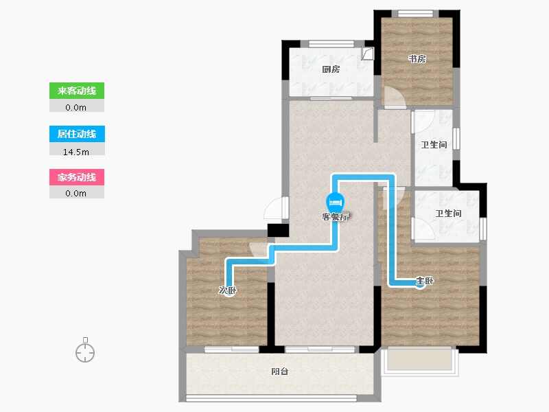 浙江省-宁波市-光映和府-90.40-户型库-动静线