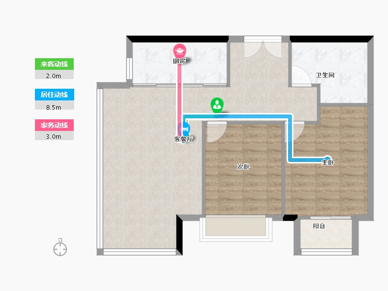 上海-上海市-中興路一號OrientalOne-75.65-户型库-动静线