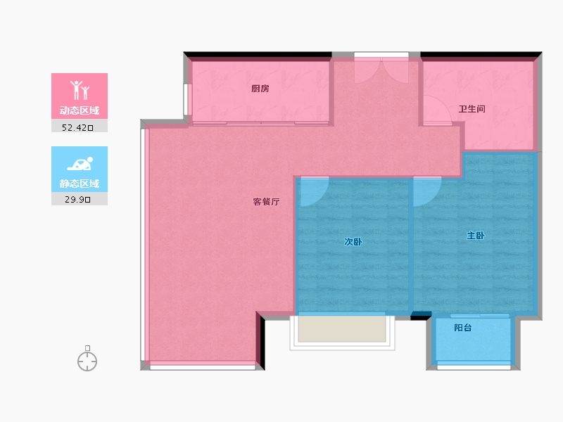 上海-上海市-中興路一號OrientalOne-75.65-户型库-动静分区