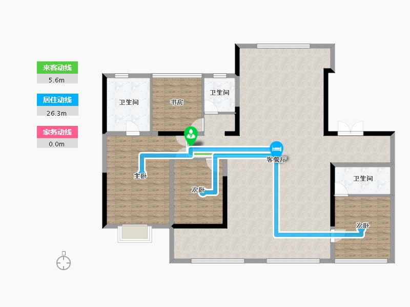 山东省-济南市-华润置地润府-156.17-户型库-动静线