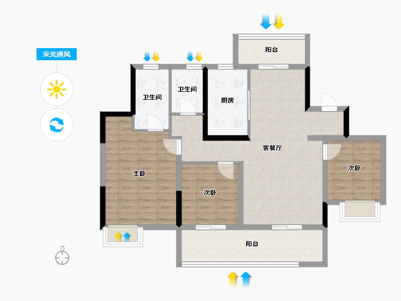 四川省-成都市-高投锦悦府-99.38-户型库-采光通风