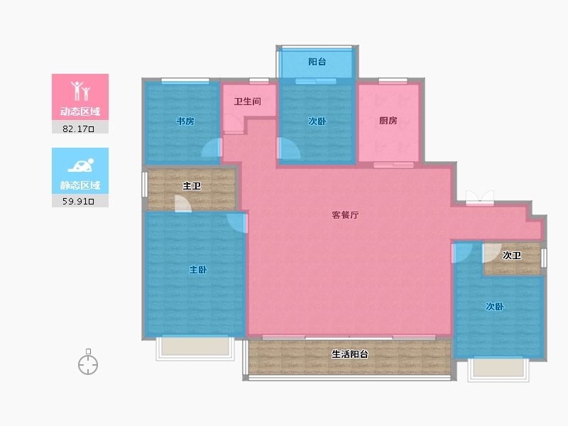 重庆-重庆市-港埠三区-152.00-户型库-动静分区