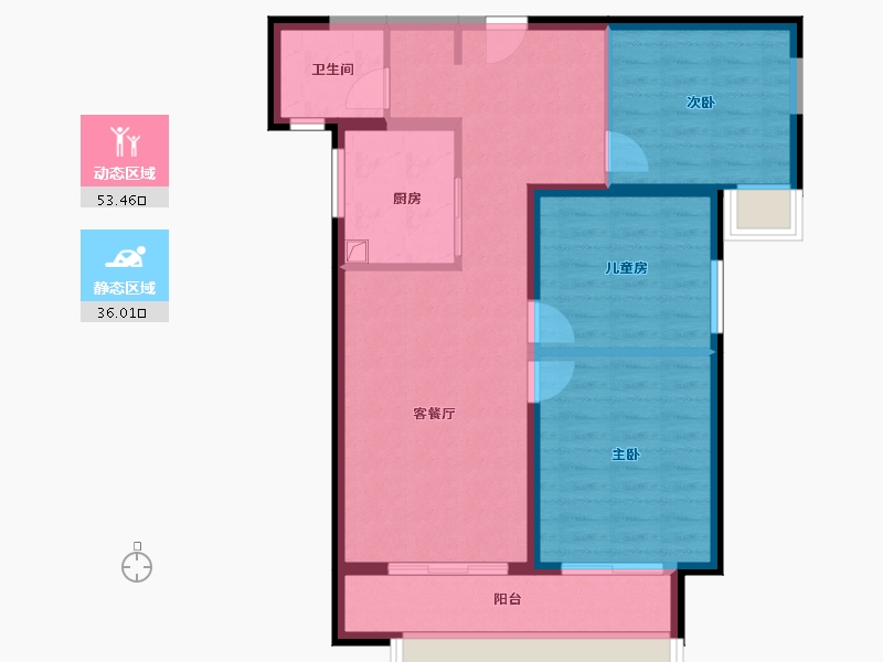 甘肃省-兰州市-万科水晶城-80.00-户型库-动静分区