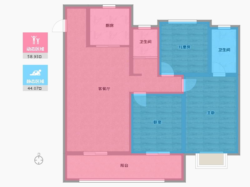 甘肃省-庆阳市-学熙府-91.14-户型库-动静分区