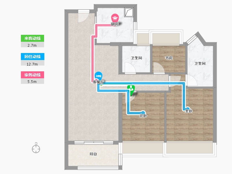 上海-上海市-建发观唐府-74.40-户型库-动静线