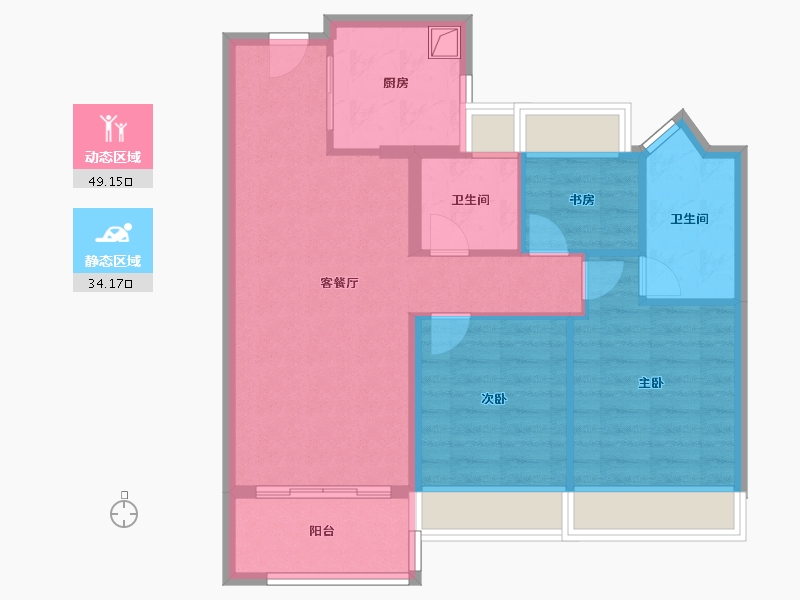 上海-上海市-建发观唐府-74.40-户型库-动静分区