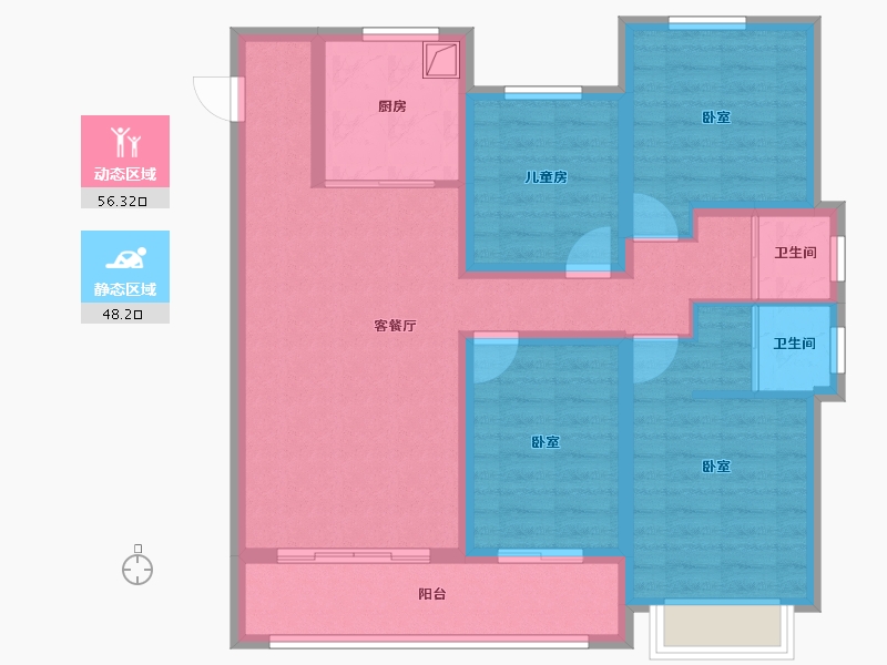 甘肃省-庆阳市-学熙府-92.17-户型库-动静分区