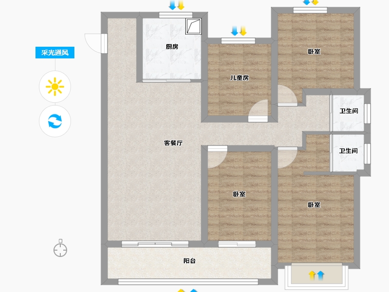 甘肃省-庆阳市-学熙府-92.17-户型库-采光通风