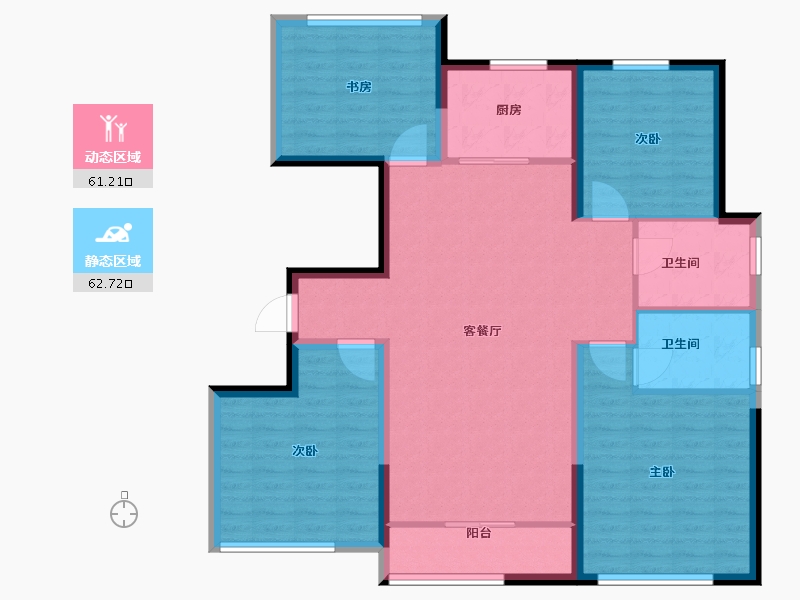 甘肃省-兰州市-中海铂悦世家-112.00-户型库-动静分区