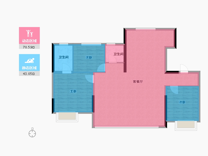 山东省-济南市-华润置地润府-104.00-户型库-动静分区