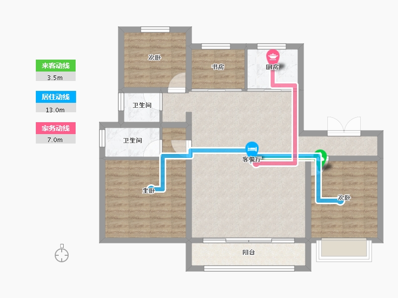 陕西省-榆林市-万居·榆溪印-91.07-户型库-动静线