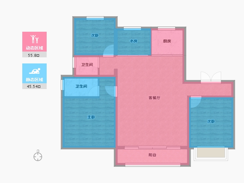 陕西省-榆林市-万居·榆溪印-91.07-户型库-动静分区