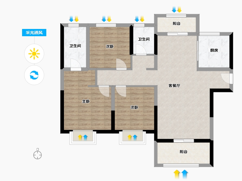 湖北省-武汉市-光明府-92.72-户型库-采光通风