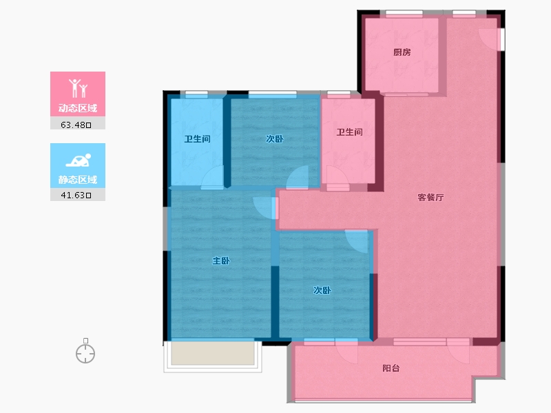 山东省-青岛市-国信溪地美岸-94.00-户型库-动静分区