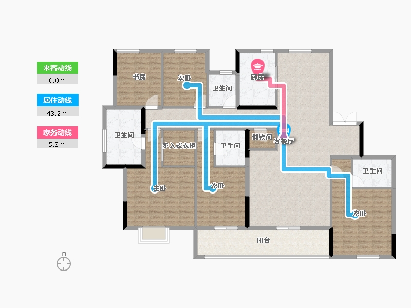 浙江省-杭州市-滨江澄虹府-179.71-户型库-动静线