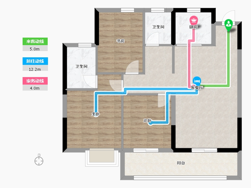 浙江省-宁波市-光映和府-84.16-户型库-动静线