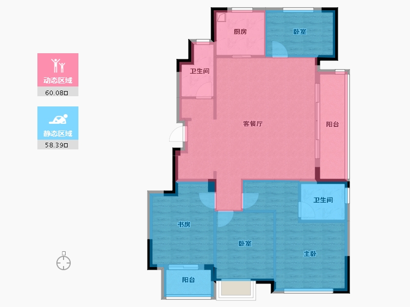 四川省-成都市-绿城明月蘭庭-107.35-户型库-动静分区