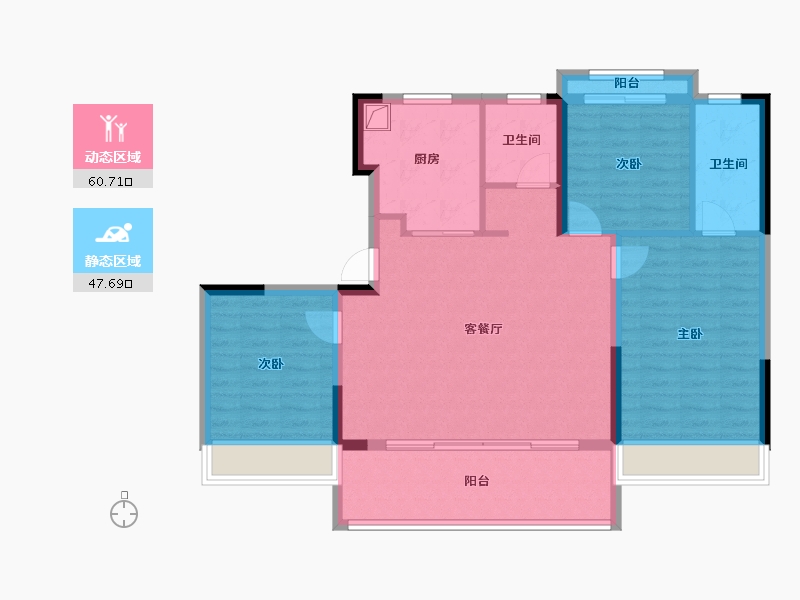 浙江省-台州市-裕景壹号公馆-97.83-户型库-动静分区