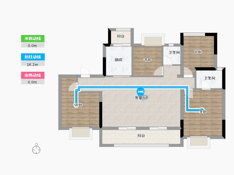 四川省-成都市-凤栖南庭-95.72-户型库-动静线