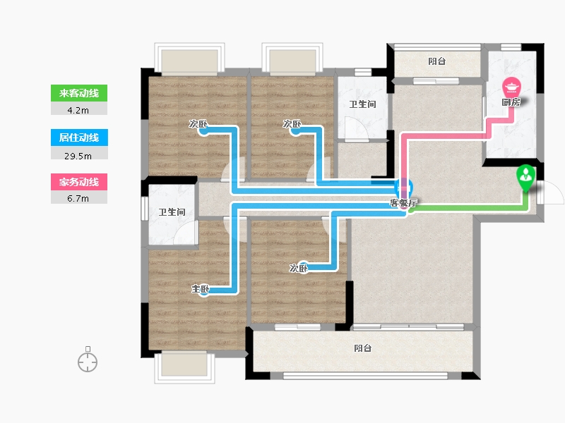 湖北省-襄阳市-津投·奥体华府-107.41-户型库-动静线