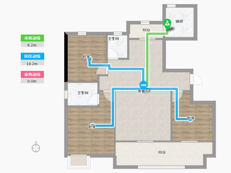 安徽省-滁州市-南崇和悦城三期崇园-90.76-户型库-动静线