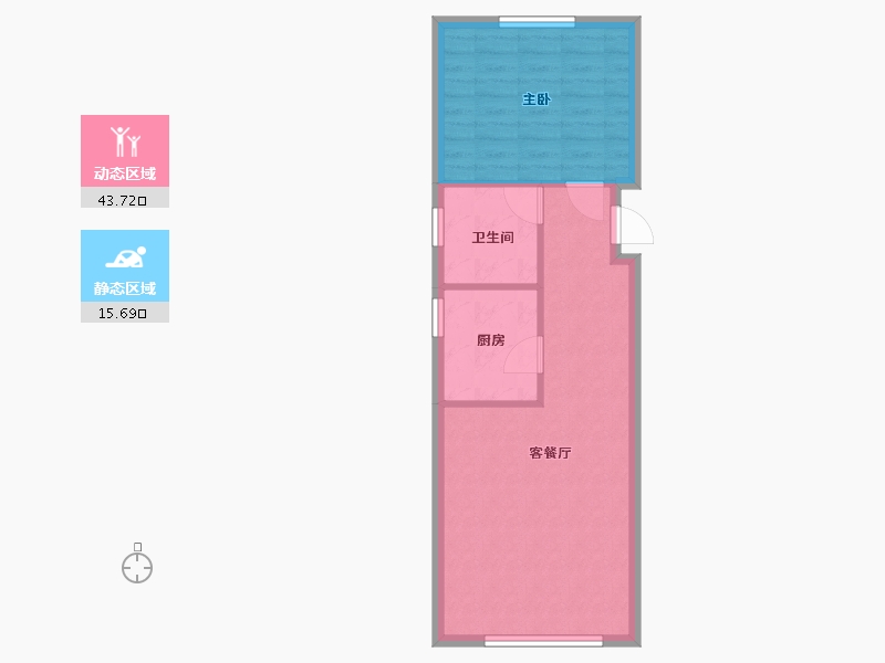 黑龙江省-齐齐哈尔市-翰林尚品-54.00-户型库-动静分区