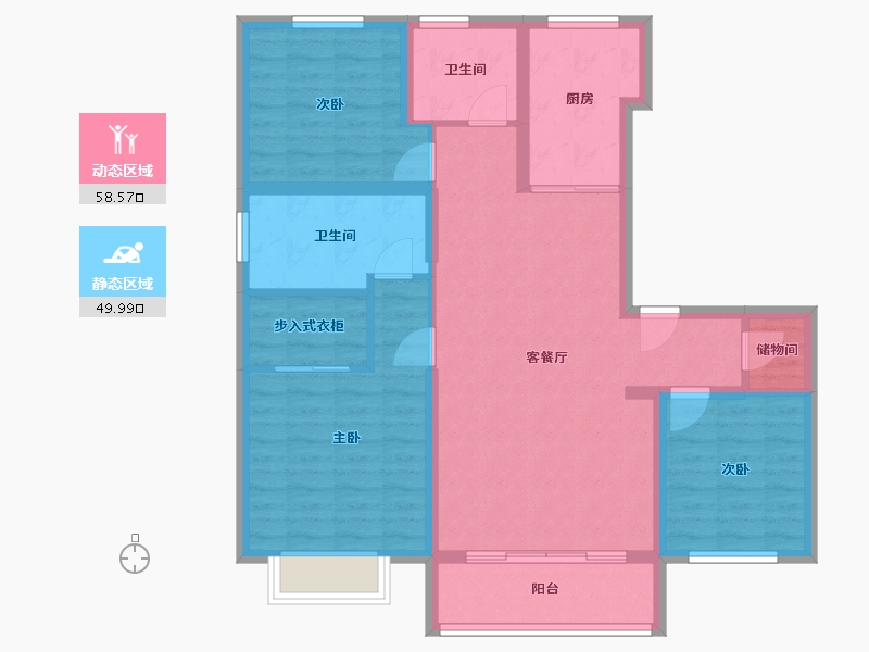 上海-上海市-海玥瀜庭-97.04-户型库-动静分区