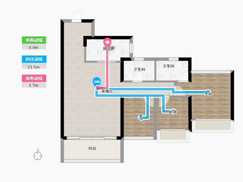 广东省-佛山市-华侨城·天鹅堡二期-83.87-户型库-动静线