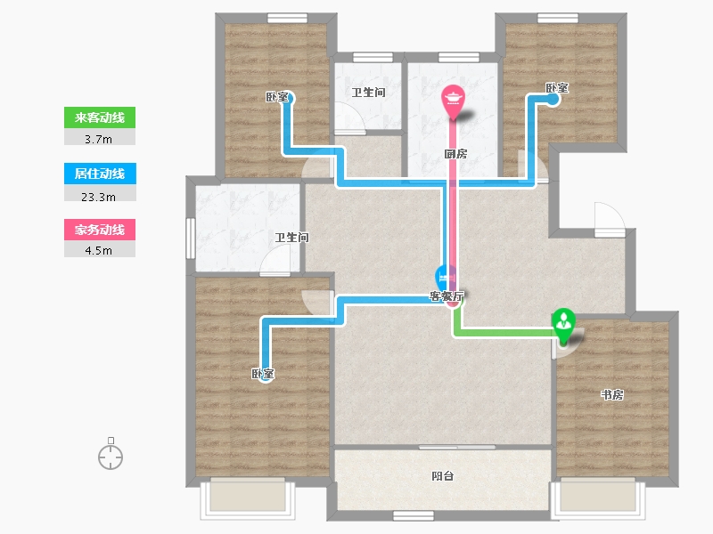 浙江省-杭州市-桃境满元里-117.77-户型库-动静线