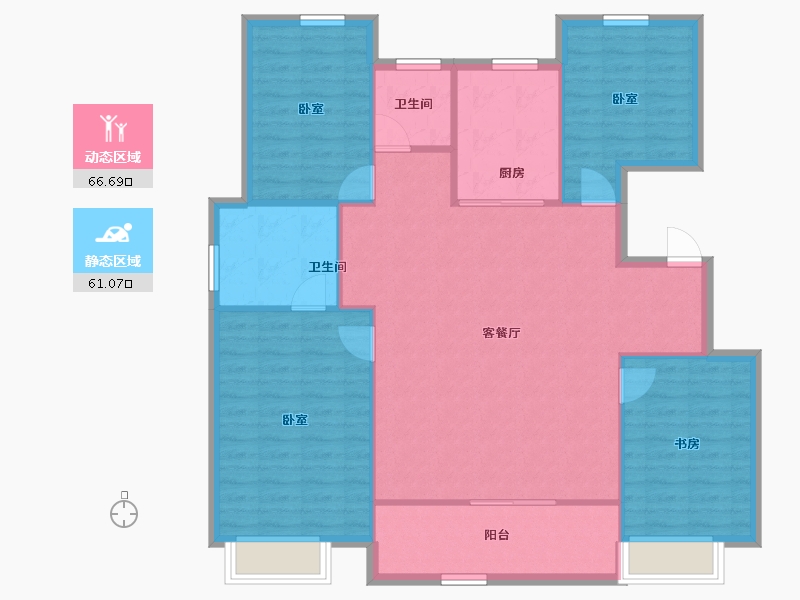 浙江省-杭州市-桃境满元里-117.77-户型库-动静分区