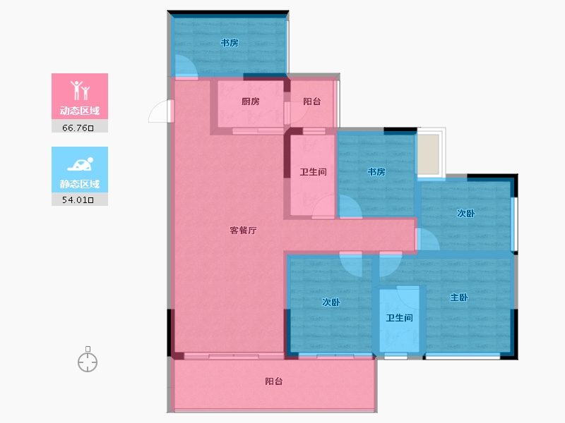 云南省-曲靖市-愿景水岸学府-107.89-户型库-动静分区