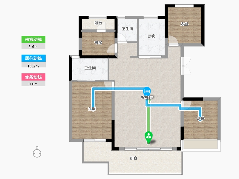 陕西省-西安市-华润置地·润玺臺-123.96-户型库-动静线