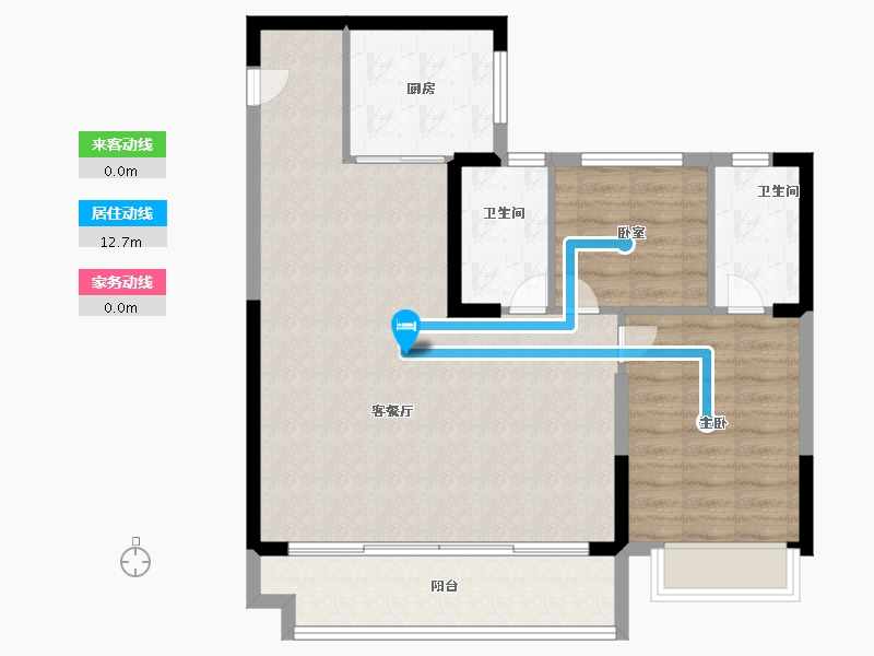 浙江省-湖州市-碧桂园云望里-84.36-户型库-动静线