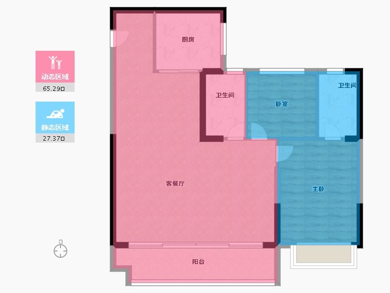 浙江省-湖州市-碧桂园云望里-84.36-户型库-动静分区