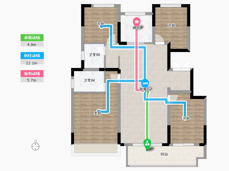 山东省-青岛市-蓝城少海尊邸-112.01-户型库-动静线