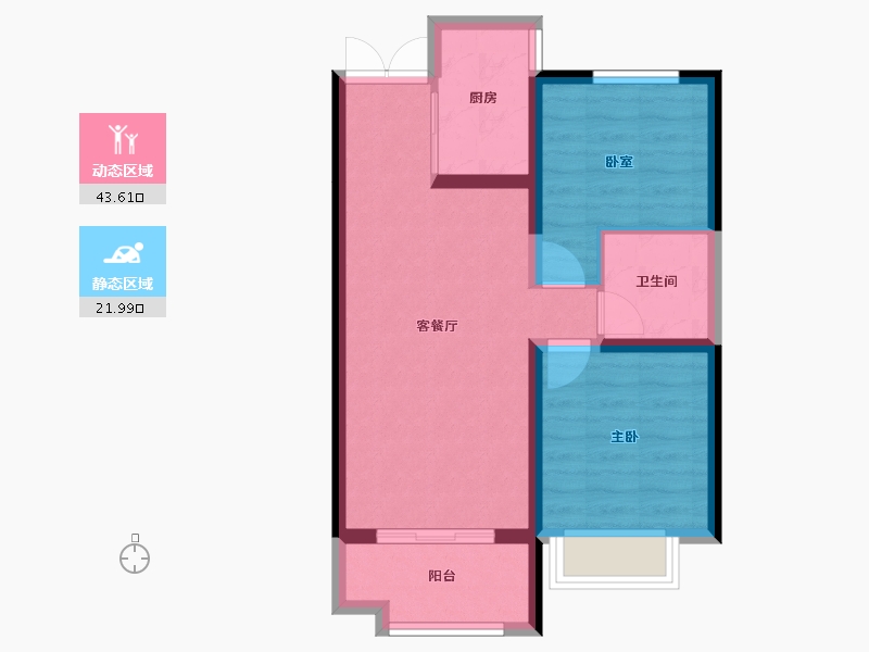 河北省-沧州市-保利拉菲公馆-58.29-户型库-动静分区