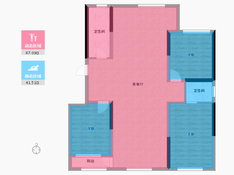 辽宁省-营口市-富甲凯旋门二期-97.64-户型库-动静分区