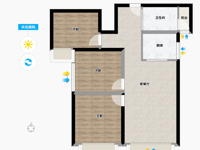 新疆维吾尔自治区-乌鲁木齐市-高铁·新城-76.00-户型库-采光通风