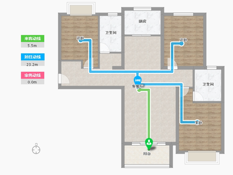 陕西省-西安市-星雨华府-103.27-户型库-动静线