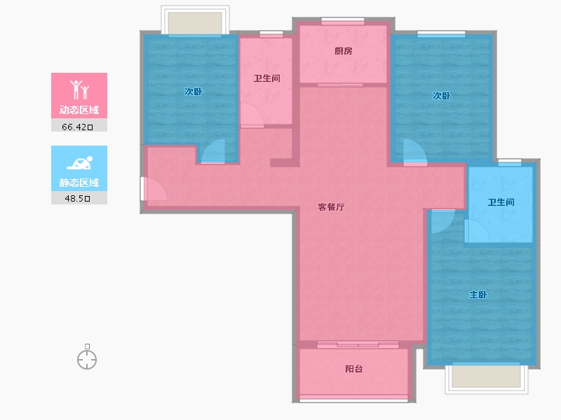 陕西省-西安市-星雨华府-103.27-户型库-动静分区