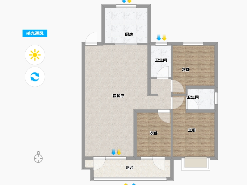 山东省-青岛市-珠山塾院-102.01-户型库-采光通风