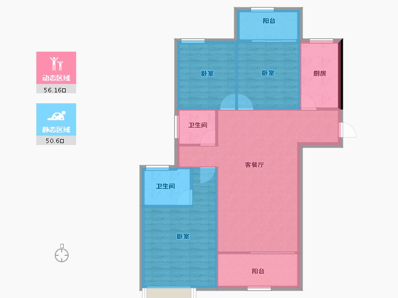 陕西省-宝鸡市-沣源名居-97.77-户型库-动静分区