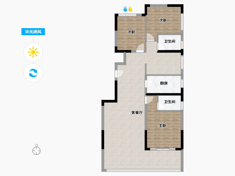 青海省-西宁市-中海·开元壹号丨紫宸-112.06-户型库-采光通风