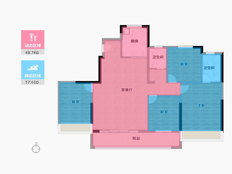 上海-上海市-豪成海悦澜庭-113.44-户型库-动静分区