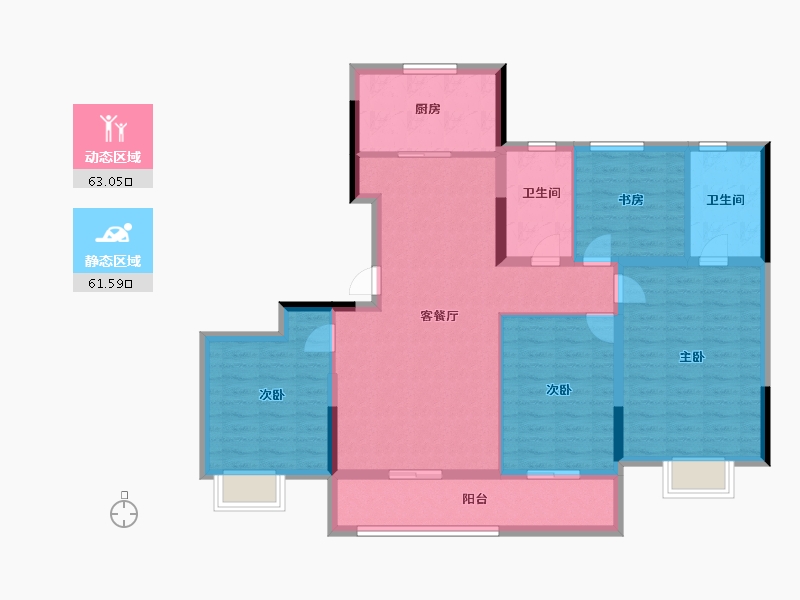 浙江省-杭州市-紫映云来府-112.00-户型库-动静分区