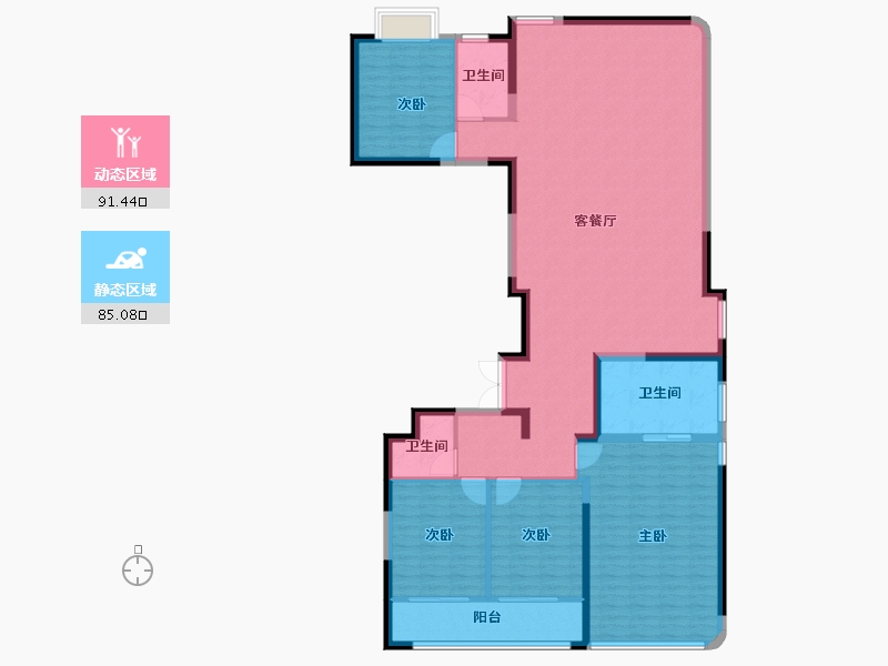 福建省-厦门市-湿地公园TOD璞瑞-162.17-户型库-动静分区