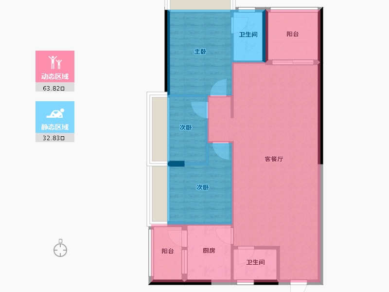 广东省-汕头市-联泰·香域滨江三期-87.74-户型库-动静分区